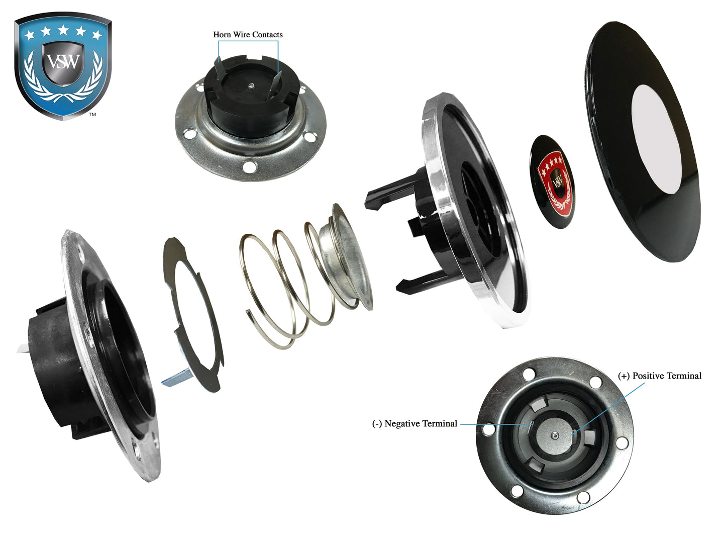 VSW S6 Deluxe Horn Button with Ford Cobra Emblem