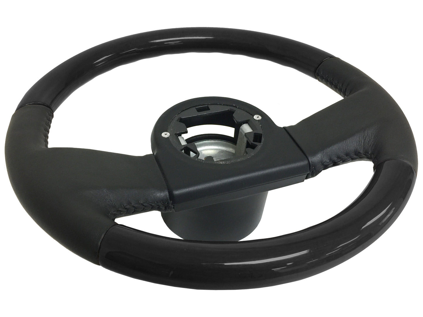 1984-1989 C4 Corvette Leather/Black Ash Steering Wheel, ST1030BW replaces 9768988 / 17983971