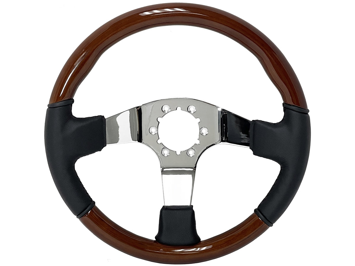 Auto Pro USA Mahogany Wood Steering Wheel 6 bolt