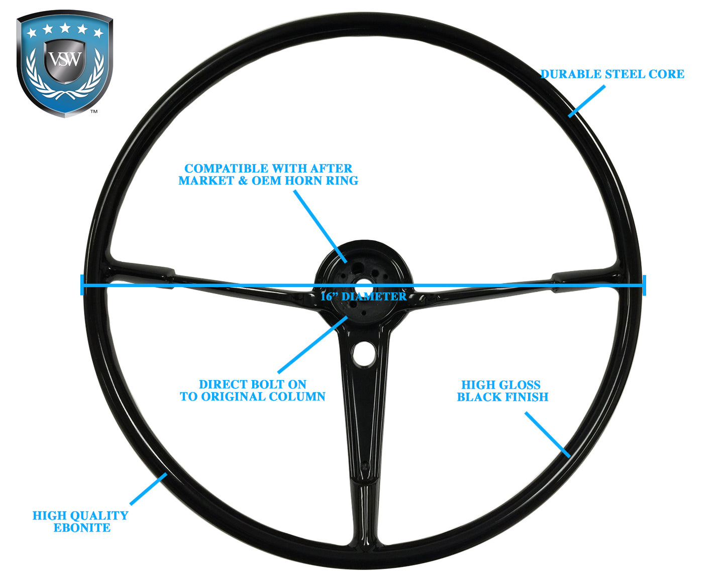 1955-1956 Chevy Tri-Five OE Series 16" Steering Wheel, ST3050