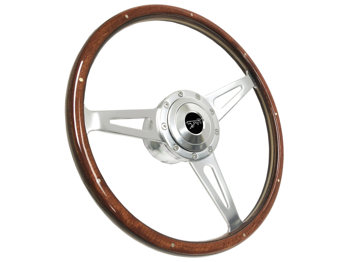 Mercury Cougar 15" Premium Walnut Steering Wheel 9-Bolt, Billet Aluminum