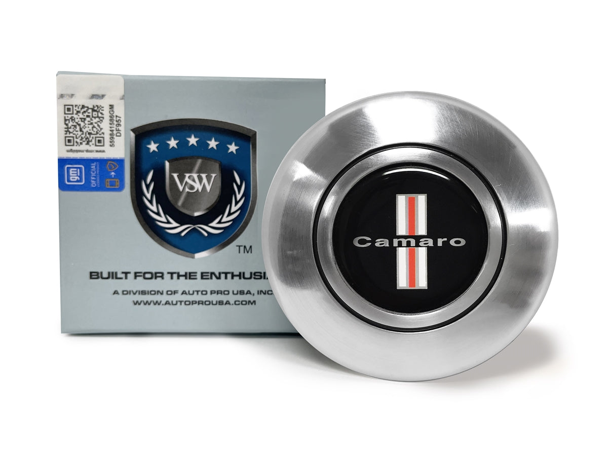 VSW OE Series Camaro Tri-Bar Silver Steering Wheel Horn Cap