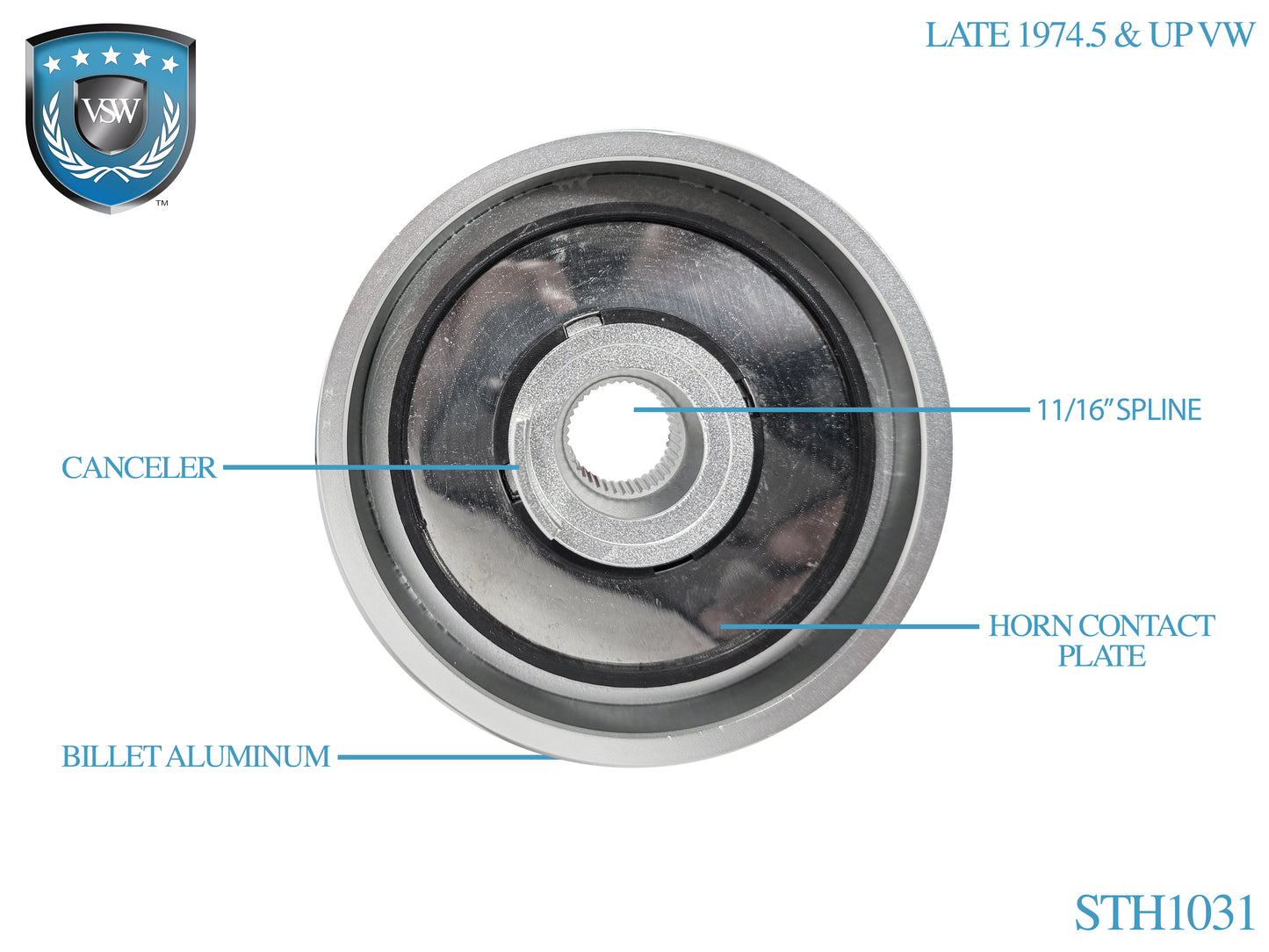 1974.5-91 VW Type I 6-Bolt Silver Hub Adapter with 11/16" Spline STH1031SIL