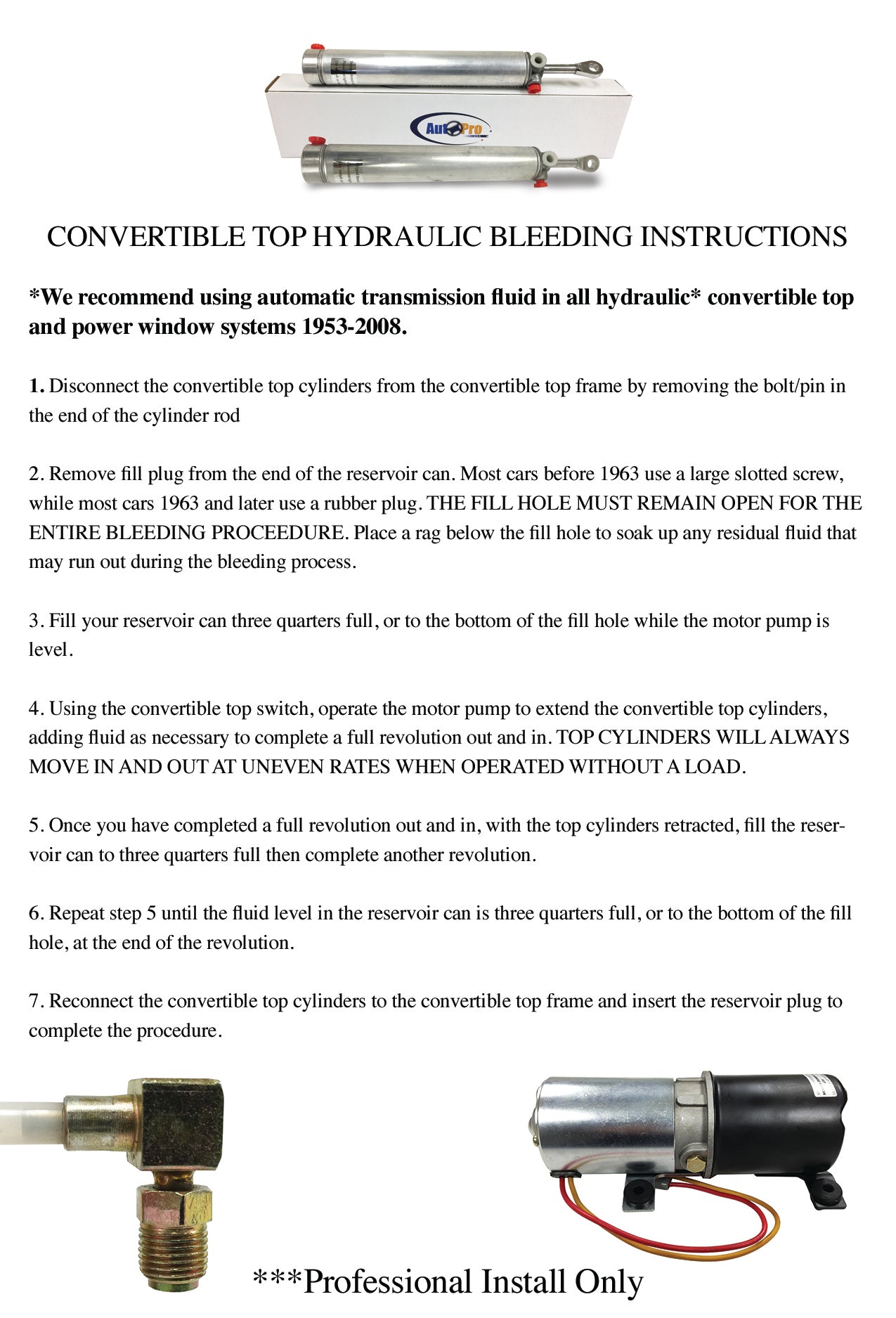 Convertible Top Bleeding Instructions