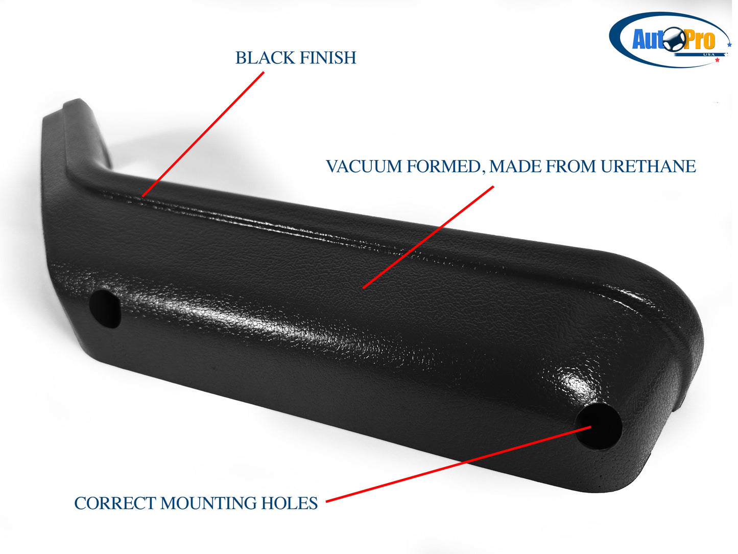 1979-1986 Ford Mustang Black Arm Rest Pad, Pair AR7986BLK