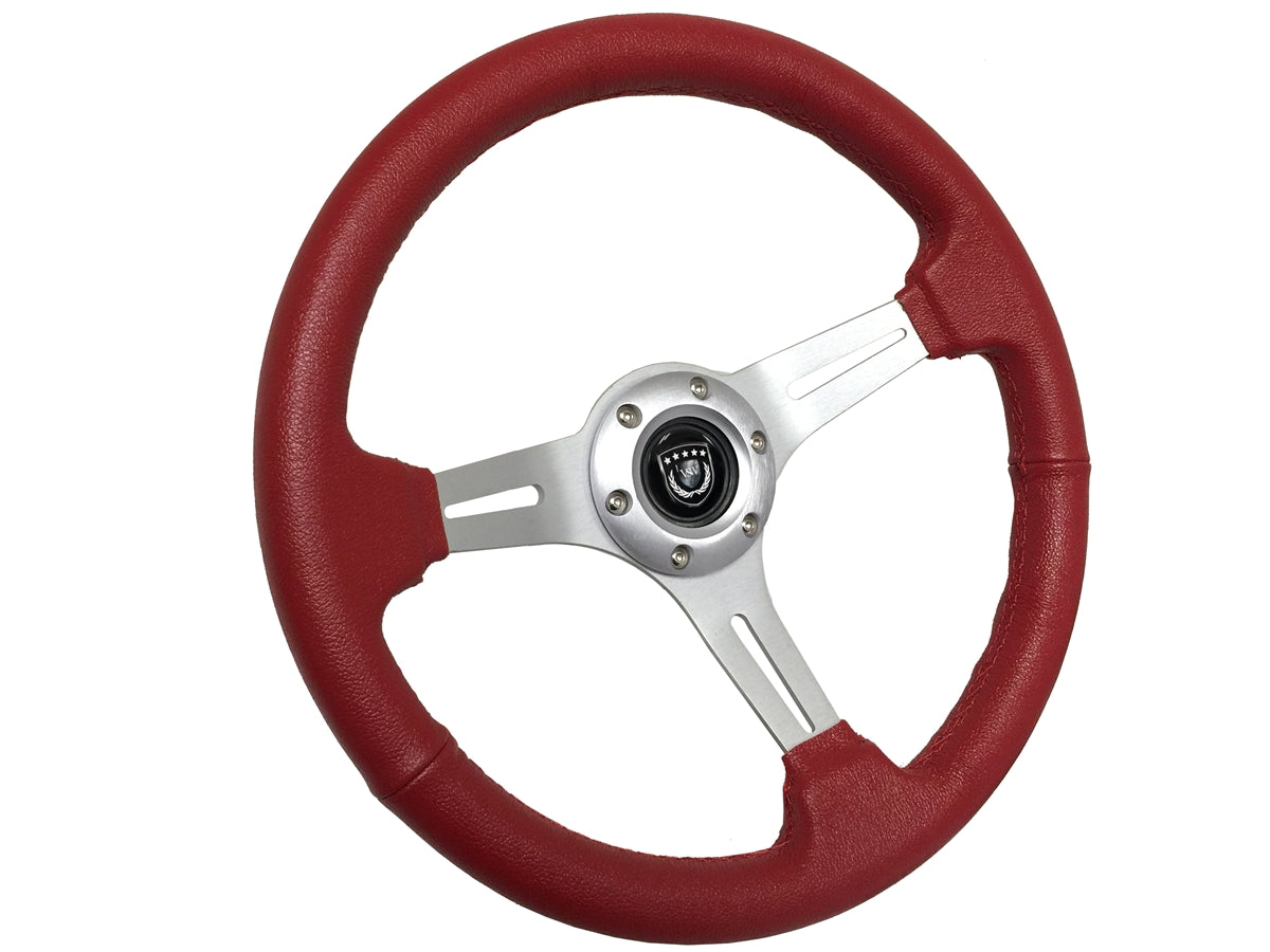 Auto Pro USA red leather Steering Wheel 6 bolt