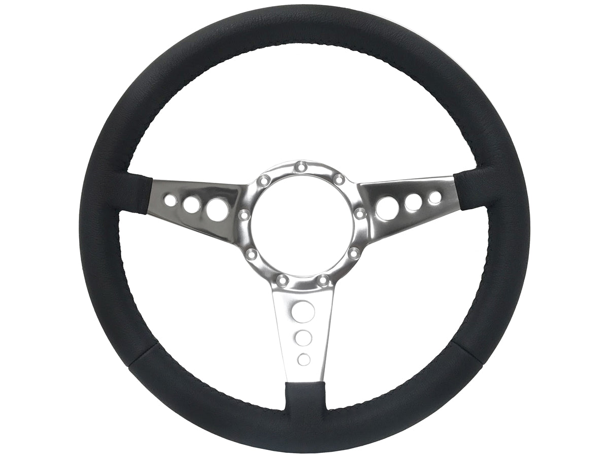 S9 Premium Leather, Tri-Spoke Center with Holes
