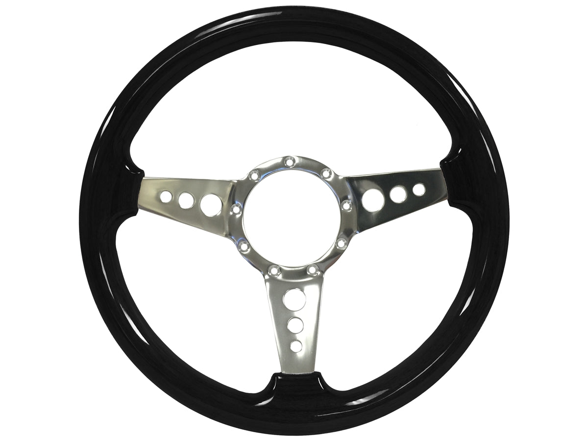 S9 Black Ash Wood, Tri-Spoke Center with Holes
