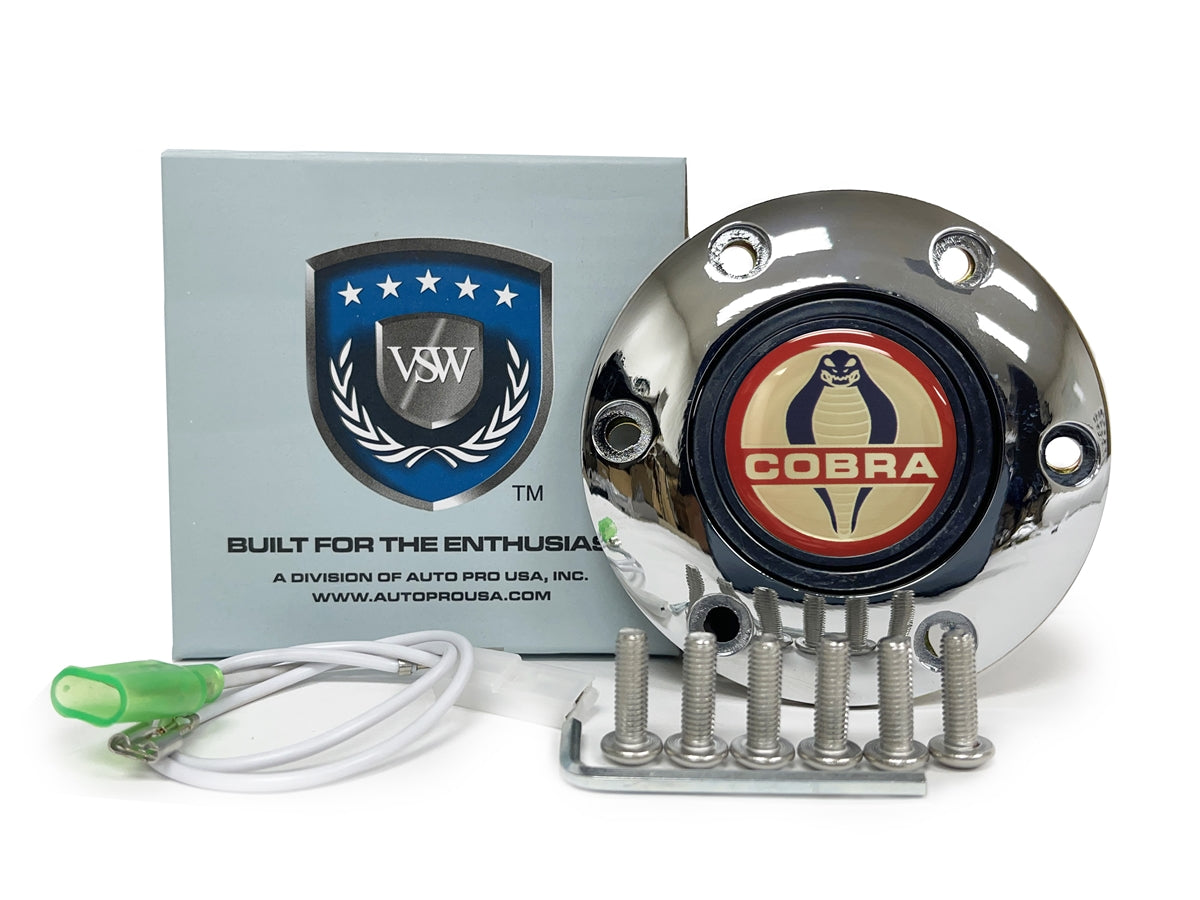 Cobra chrome Horn Button 6 Bolt Mustang