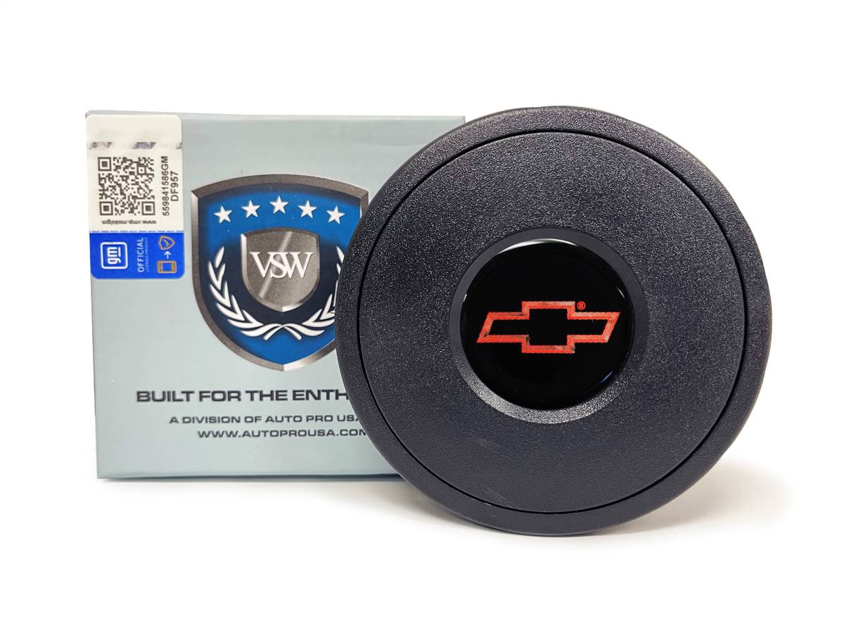 Auto Pro USA Chevy Red Bow Tie Horn Button 9 Bolt