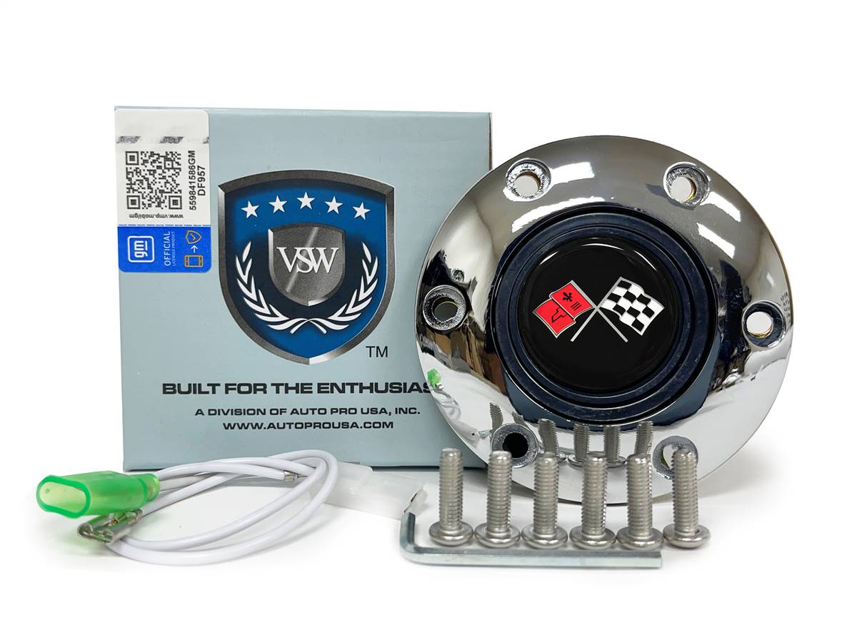 GM Cross flags chrome Button 6 Bolt