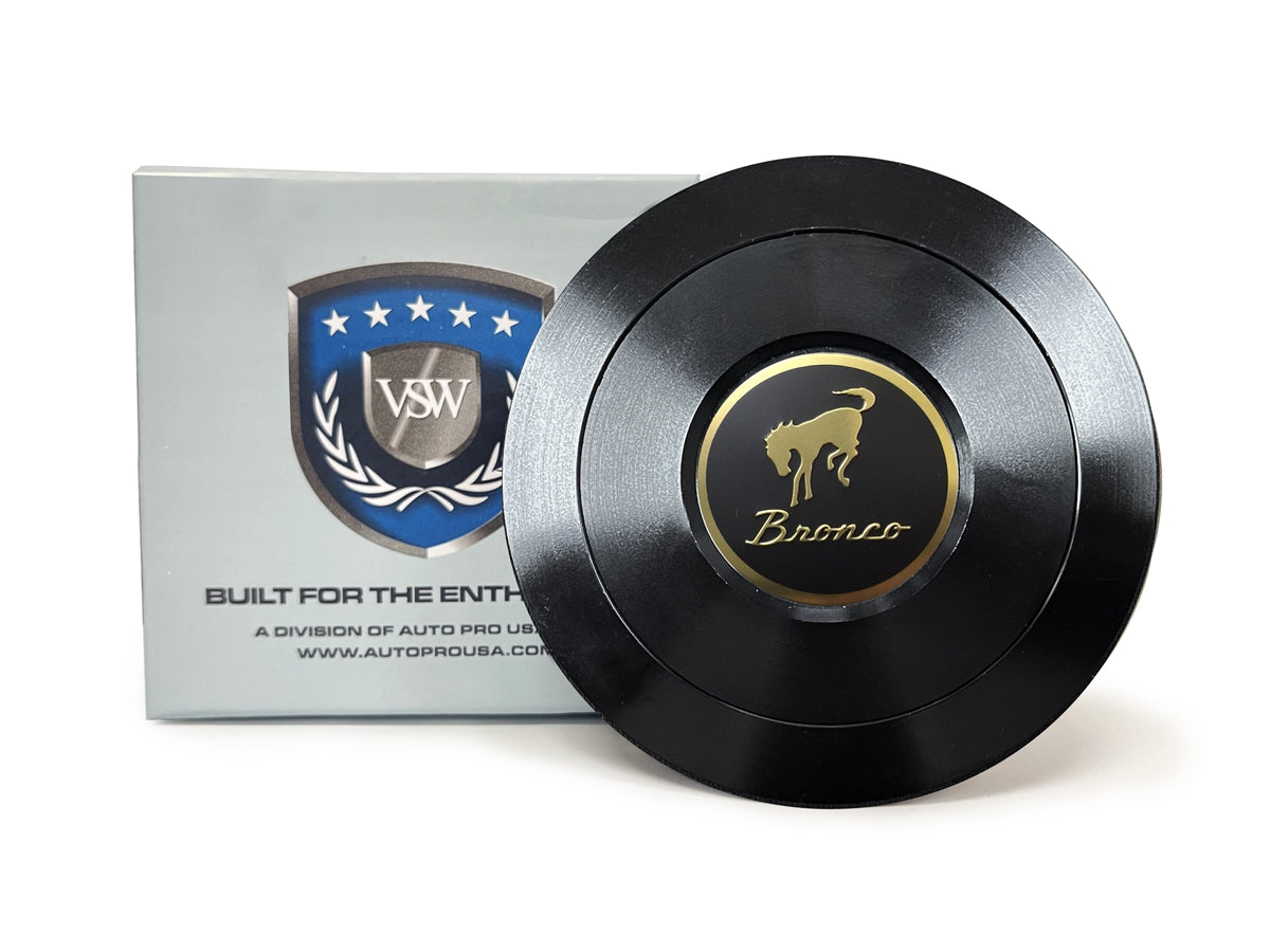 S9 Premium Black Horn Button with Bronco Emblem