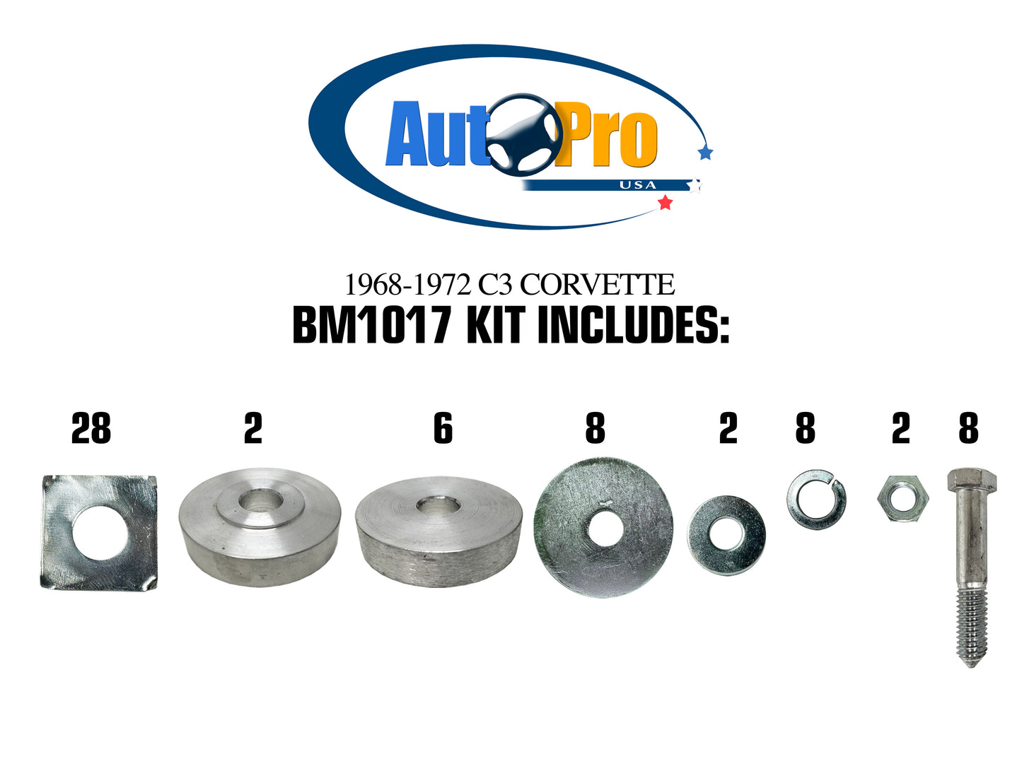 1968-1972 C3 Corvette Body Mount Kit, BM1017