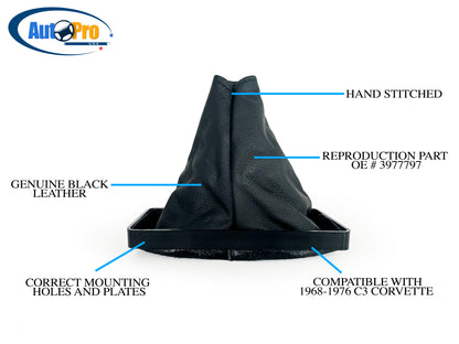 1968-1976 C3 Corvette Shift Boot, BT1001 replaces OE #3977797