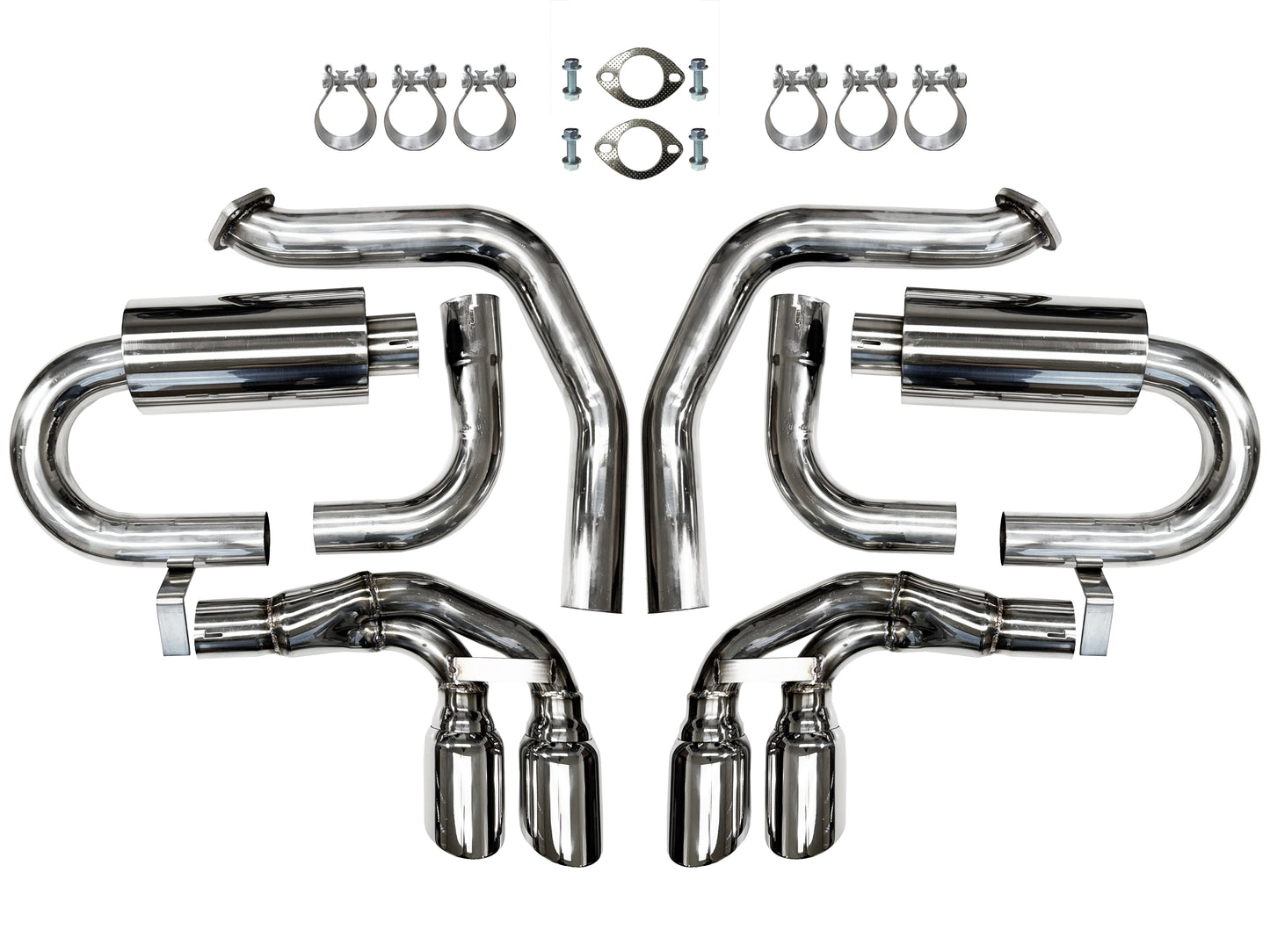 1997-2004 Chevy Corvette C5 Axle Back Exhaust System Stainless Steel Quad Tips