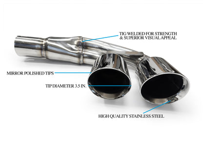 1997-2004 Chevy Corvette C5 Axle Back Exhaust System Stainless Steel Quad Tips