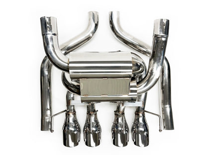 2005-2008 Chevy Corvette C6 Axle Back Exhaust System Stainless Steel Quad Tips