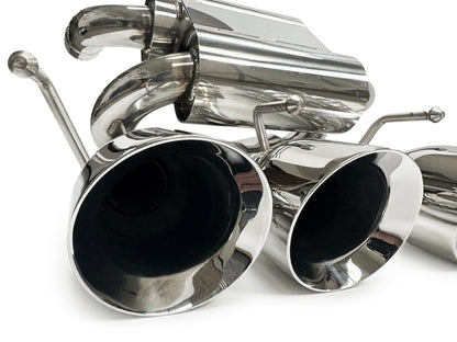 2005-2008 Chevy Corvette C6 Axle Back Exhaust System Stainless Steel Quad Tips