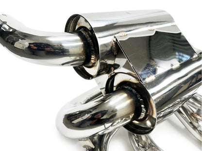 2005-2008 Chevy Corvette C6 Axle Back Exhaust System Stainless Steel Quad Tips