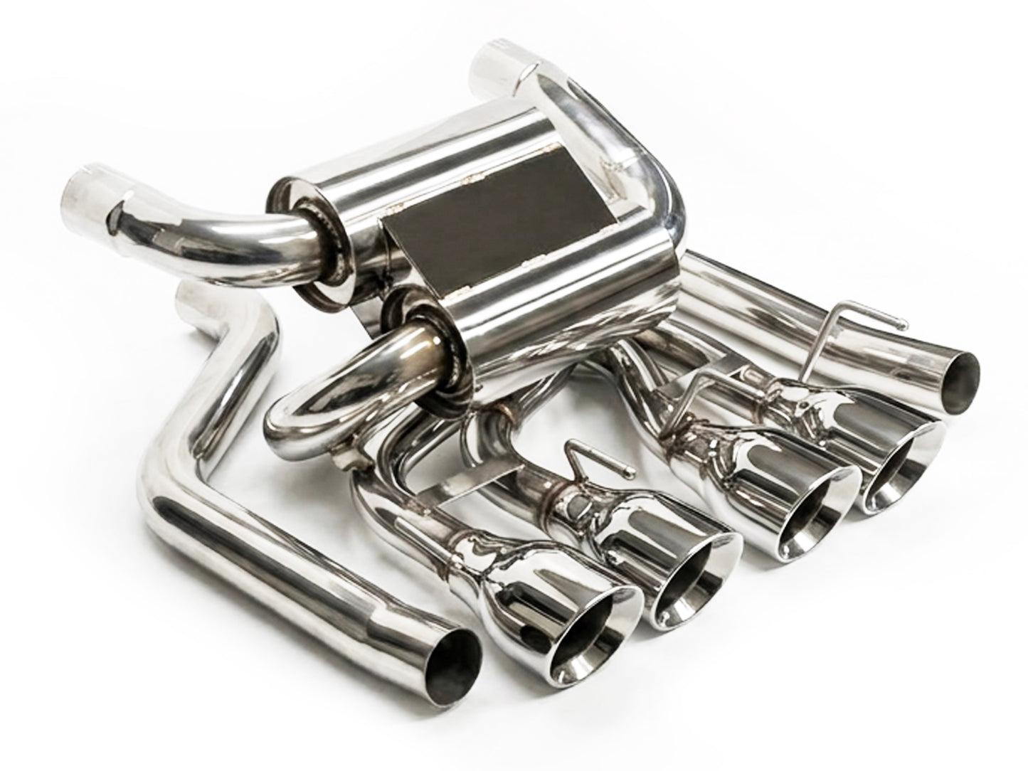 2005-2008 Chevy Corvette C6 Axle Back Exhaust System Stainless Steel Quad Tips