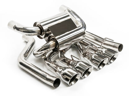 2005-2008 Chevy Corvette C6 Axle Back Exhaust System Stainless Steel Quad Tips