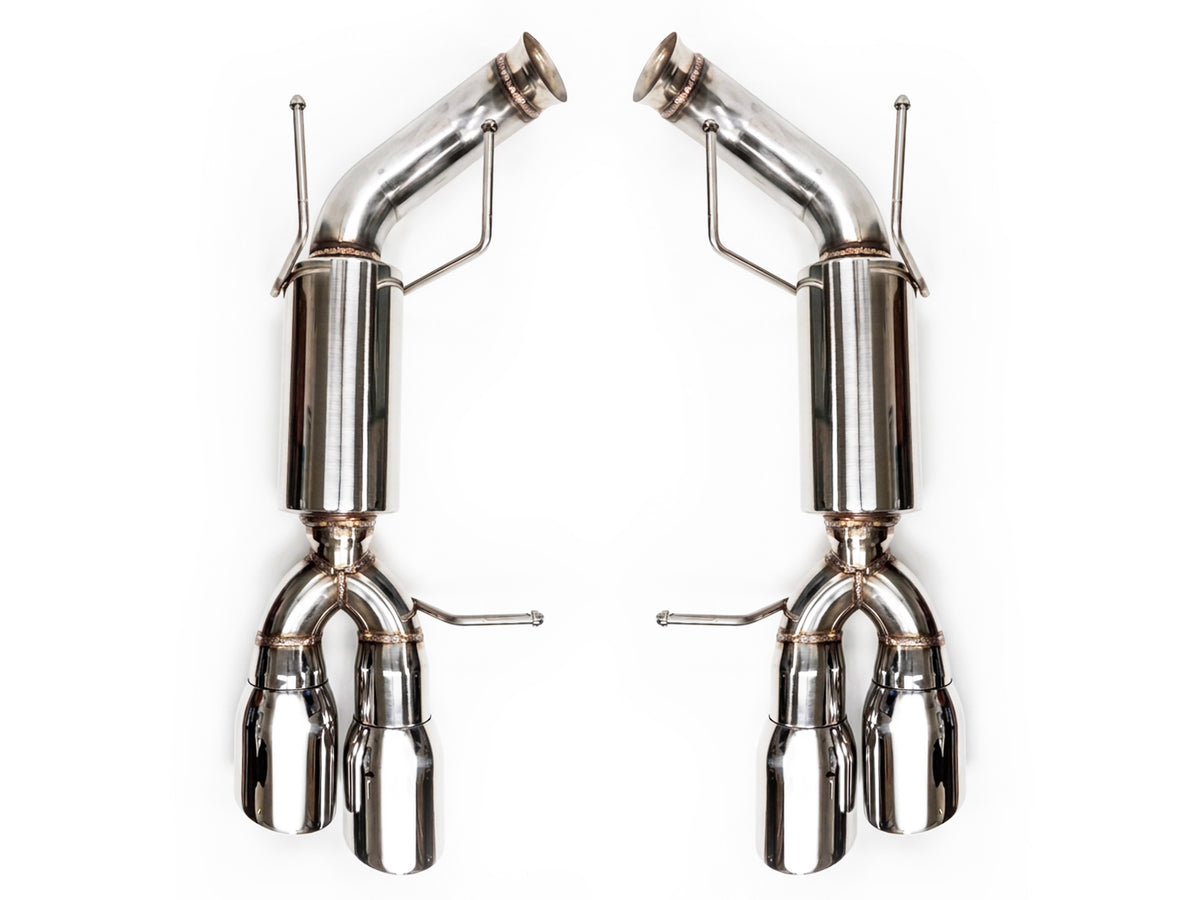 2013-2014 Ford Mustang GT-500 Axle Back Exhaust System Stainless Steel Quad Tips