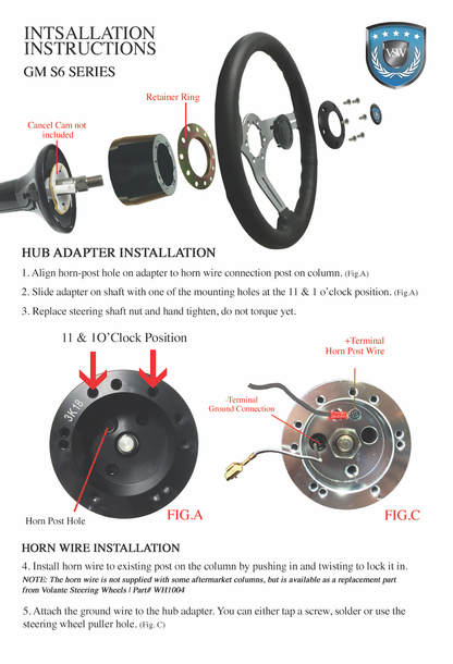 GM S6 Steering Wheel Instructions