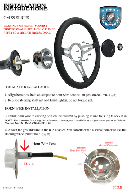 GM S9 Steering Wheel Instructions