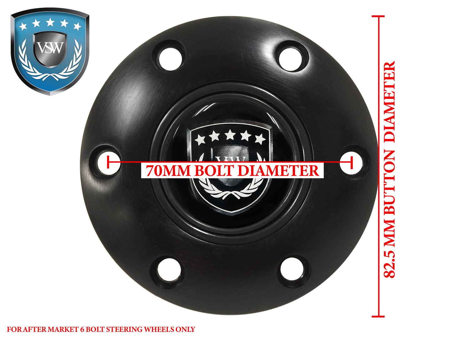 VSW S6 Brushed Horn Button with Blue VSW Emblem