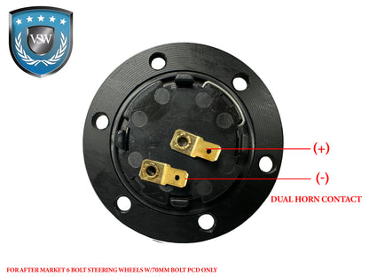 VSW S6 Brushed Horn Button with Ford Mustang Running Pony Emblem