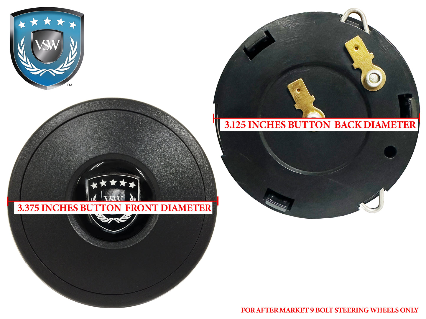 VSW S9 Standard Horn Button with Blue VSW Emblem