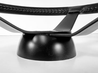 VSW 14" Tan Leather Steering Wheel, 6 Bolt Black Step Spoke ST3029TAN