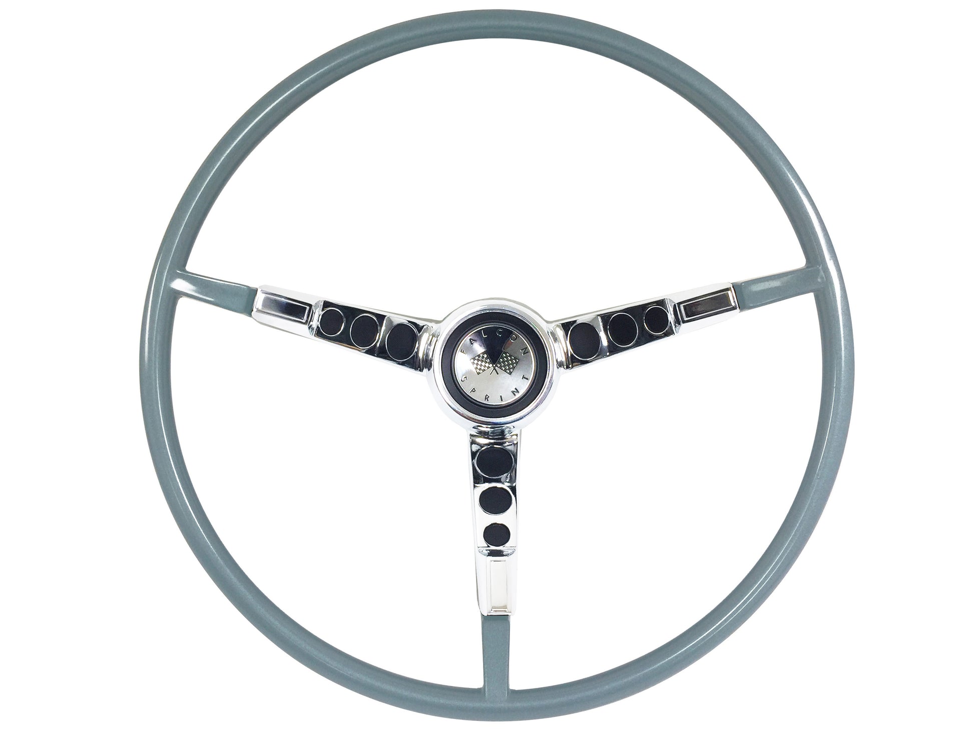1964-72 Ford 14 Inch Mahogany Steering Wheel Kit | 6-Bolt With Blue Oval Emblem | VSW