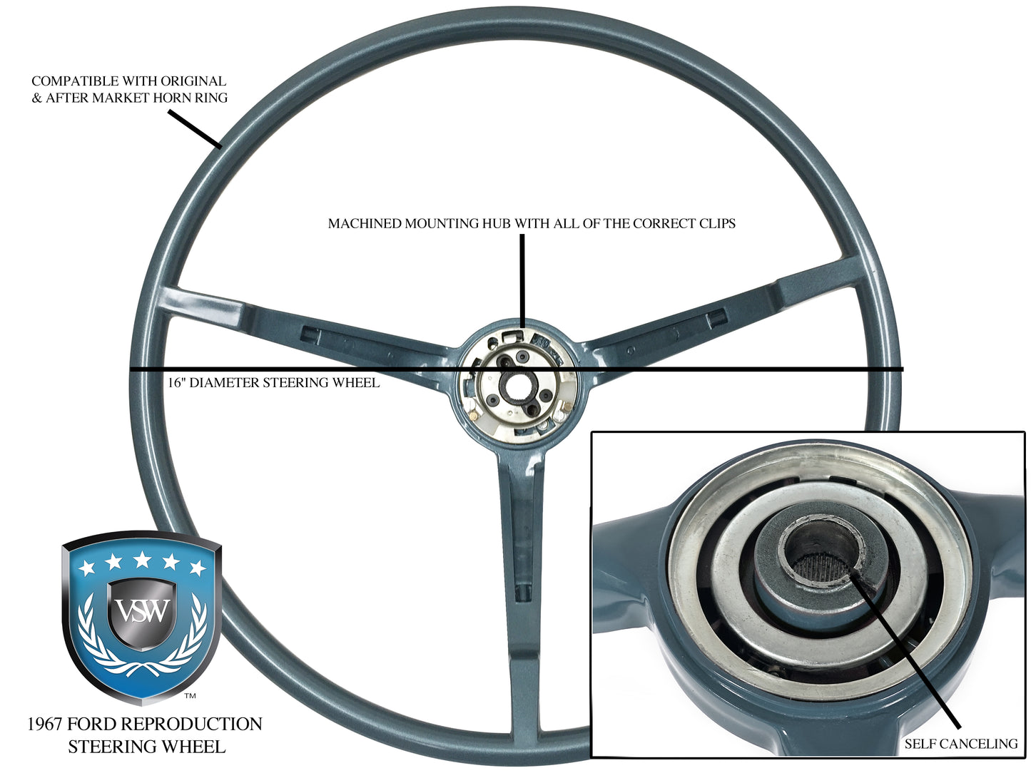 1967 Ford Mustang OE Series Red Steering Wheel, ST3035RED