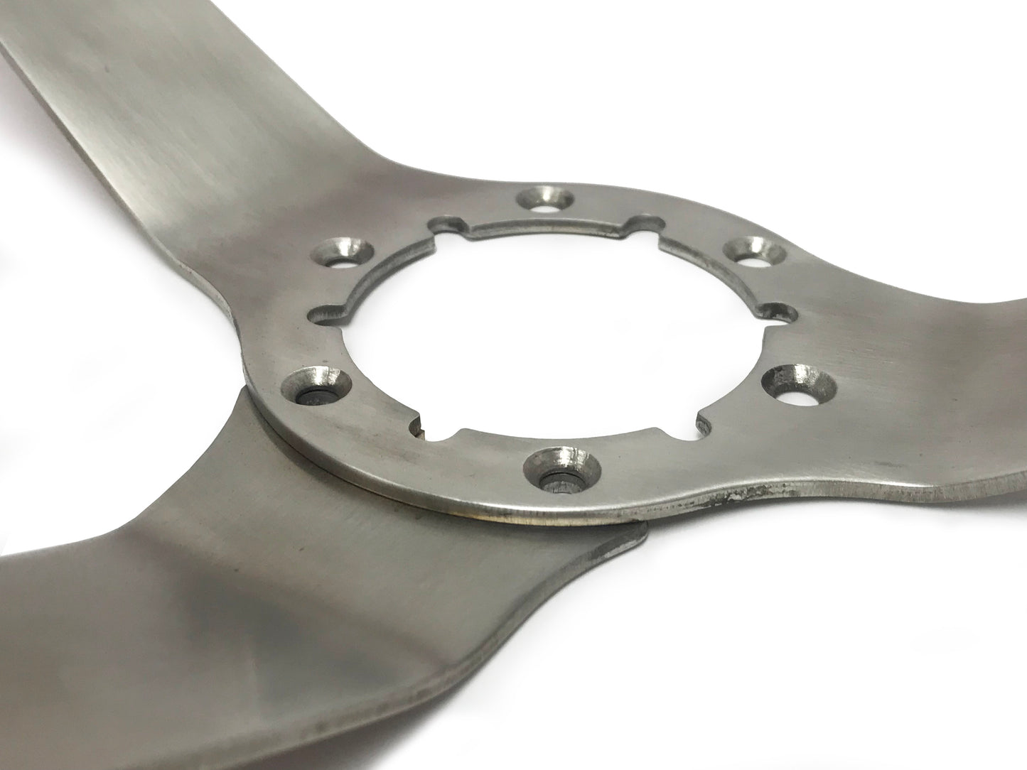 VSW 14" Gray Leather Steering Wheel, 6 Bolt Stainless Steel Step Spoke ST3041GRY