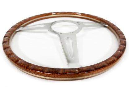 Mercury Cougar 15" Premium Walnut Steering Wheel 9-Bolt, Billet Aluminum