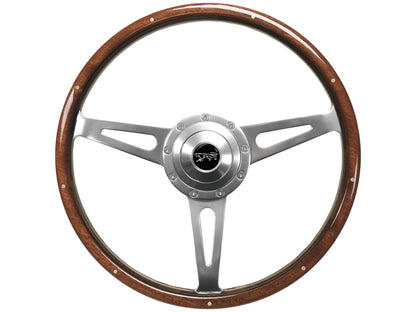 Mercury Cougar 15" Premium Walnut Steering Wheel 9-Bolt, Billet Aluminum