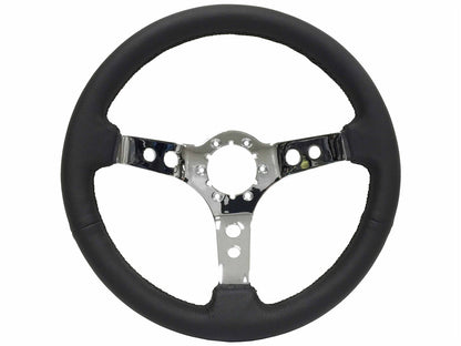 S6 Chrome 3-Spoke with Holes Steering Wheel