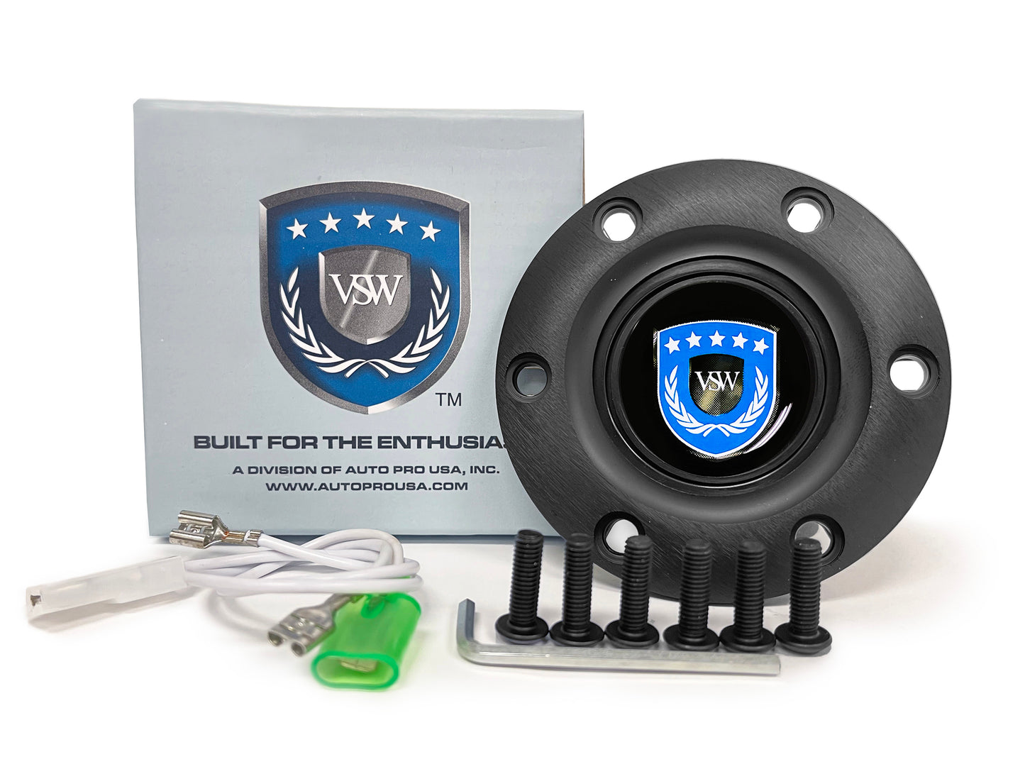 VSW S6 Black Horn Button with Blue VSW Emblem
