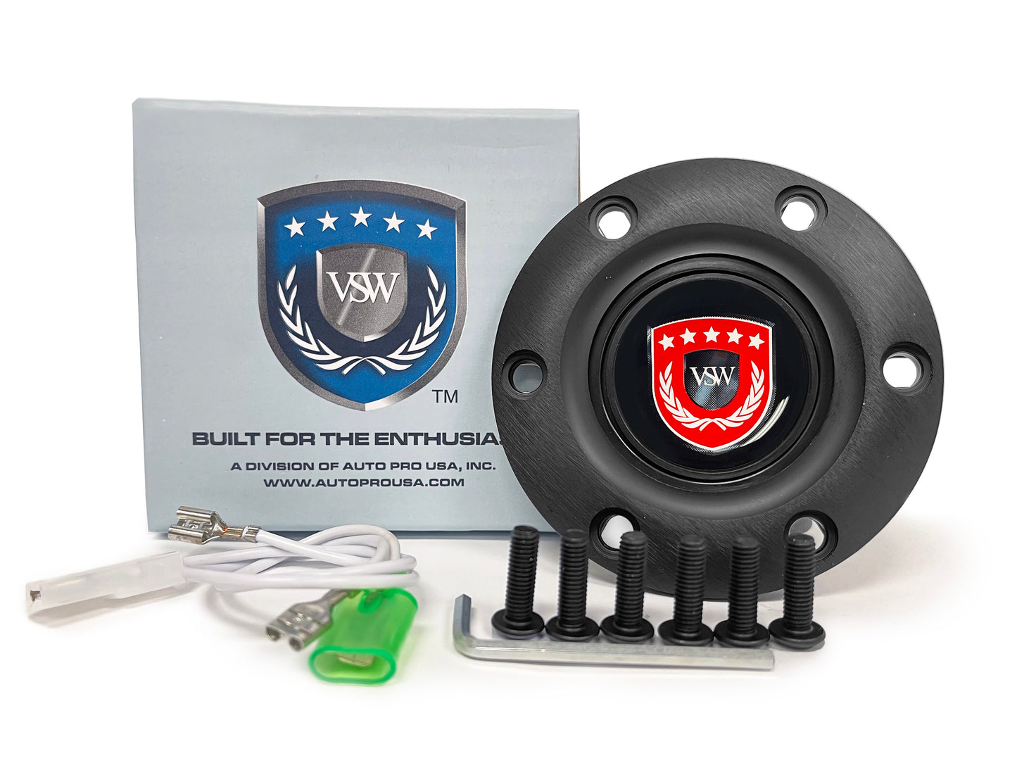VSW S6 Black Horn Button with Red VSW Emblem