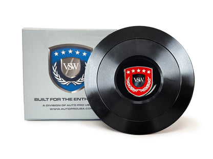 VSW S9 Premium Black Billet Horn Button with Red VSW Emblem