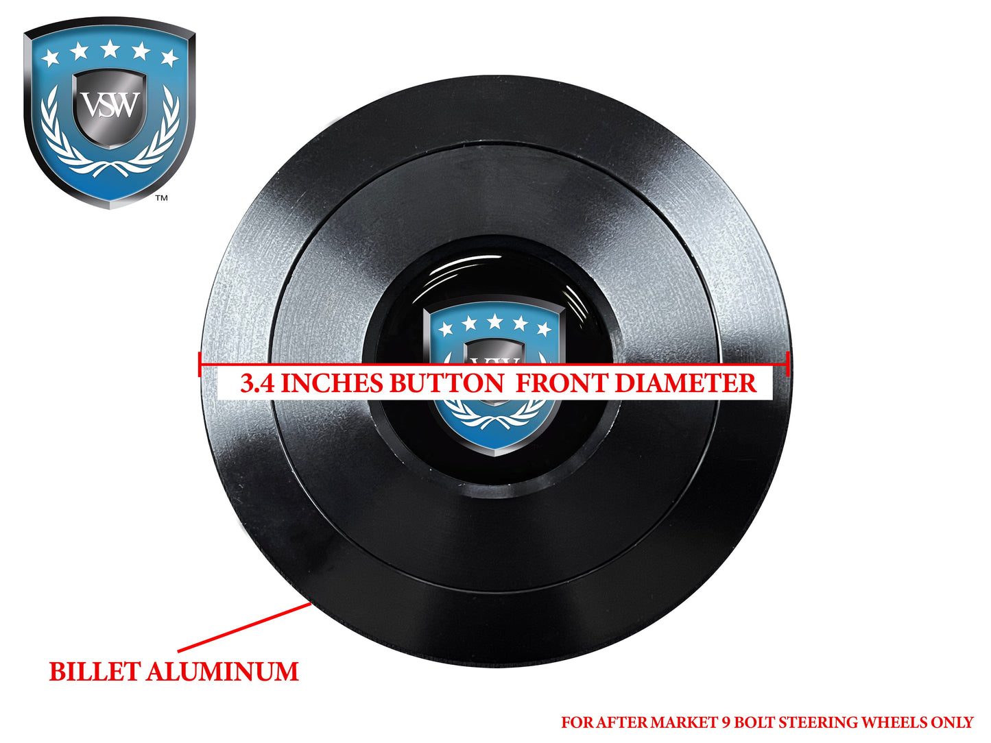 VSW S9 Black Billet Horn Button with Cougar Emblem