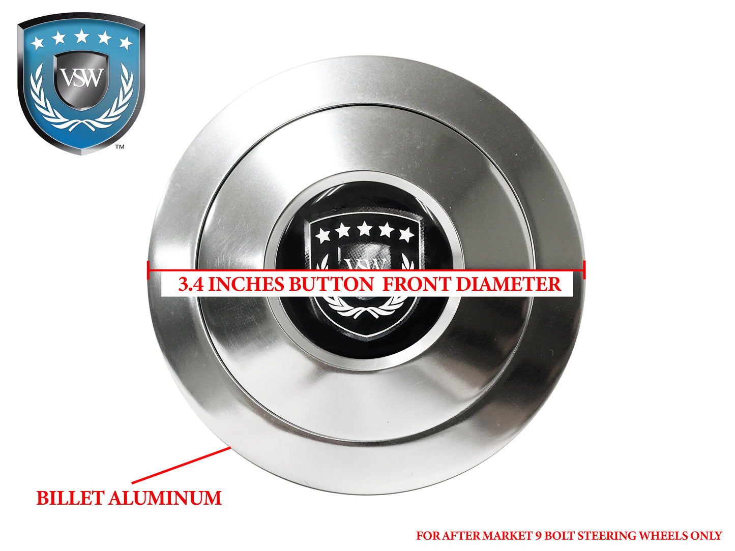 VSW S9 Premium Horn Button with Blue VSW Emblem