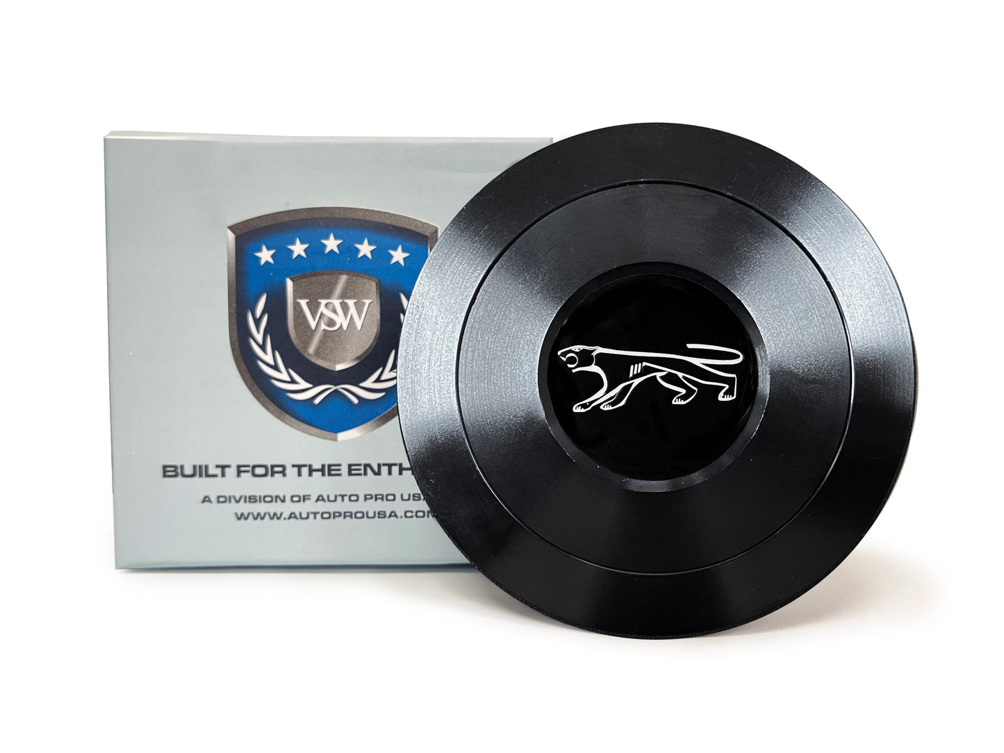 VSW S9 Black Billet Horn Button with Cougar Emblem