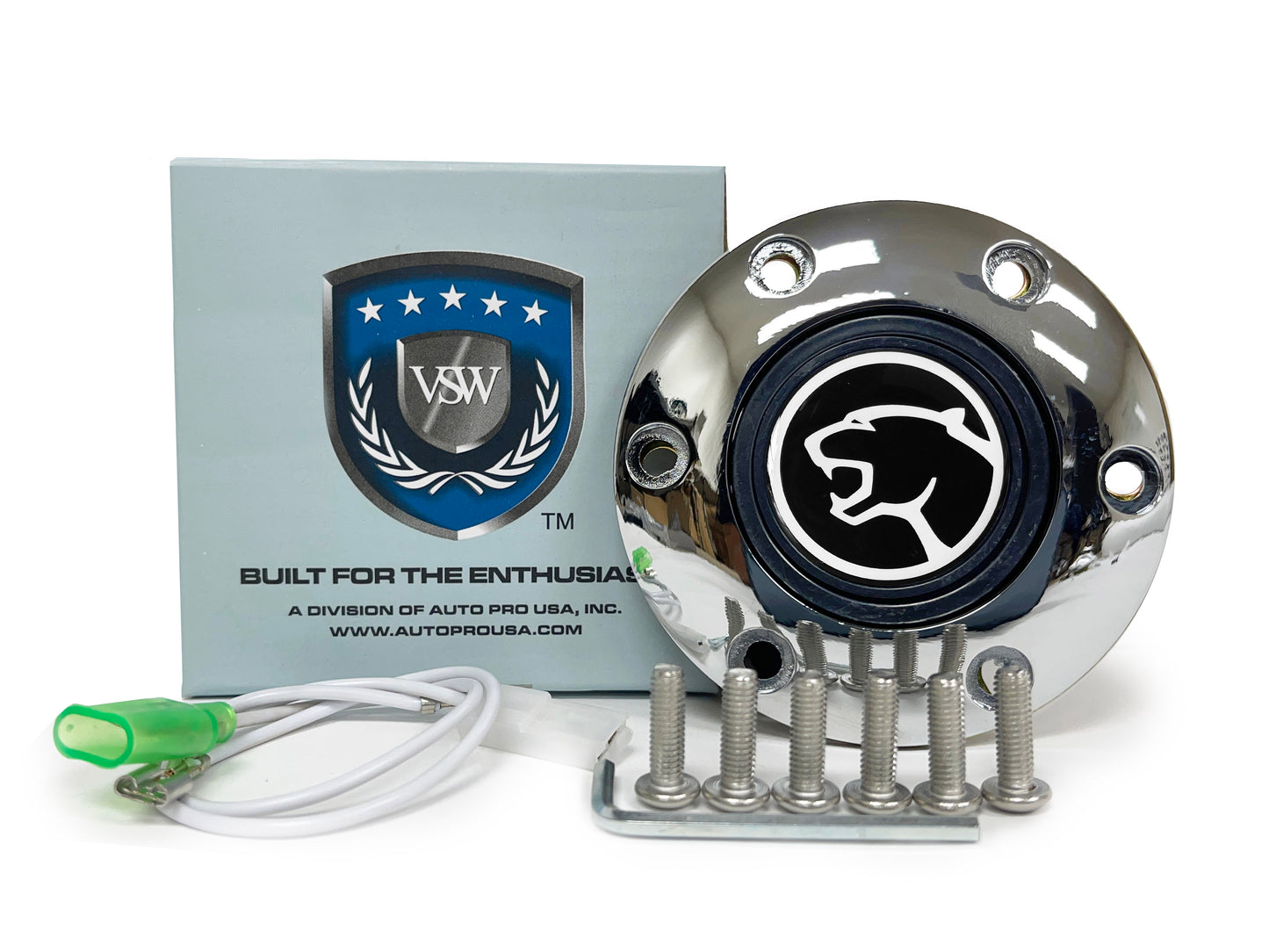 VSW S6 Chrome Horn Button with Cougar Head Emblem