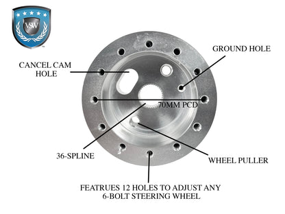 6-Bolt Silver Hub Adapter for Flaming River Columns w/GM Spline STH1035SIL
