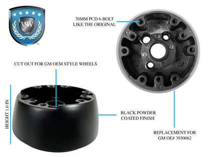 1967-1968 GM Wood Wheel Black Adapter, SWA1001BLK replaces OE# 3930062
