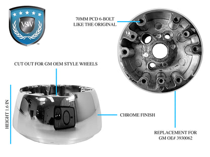 1967-1968 GM Wood Wheel Chrome Adapter, SWA1001CHR replaces OE# 3930062