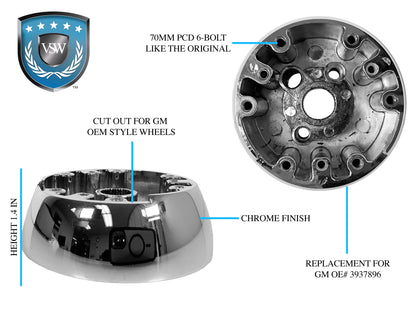 1969-1989 GM Wood Wheel Chrome Adapter, SWA1002CHR replaces OE# 3937896
