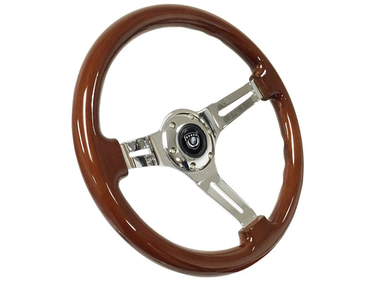 VSW S6 Sport Wood Chrome Steering Wheel ST3011